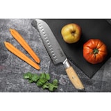 thumbnail of Couteau Fukito Pakka San Mai modèle Santoku 18cm