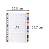 thumbnail of Exacompta 94E 20x Register für Ordner und Ringbücher, aus PP, 20 Positionen, Taben A-Z, für DIN A4 - Farben sortiert