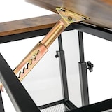 thumbnail of COSTWAY Mesa lateral de madeira, ajustável em altura e inclinável, mesa de sofá, formato em C, 3 níveis, mesa para computador portátil com rodas