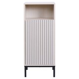 thumbnail of Kommode HWC-O42, Badezimmerkommode Badschrank Schrank mit 1 Tür, 3 Staufächer, MDF Melamin 98x39x30cm ~ Holzoptik beige