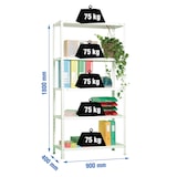 thumbnail of SimonRack Scaffale metallico con viti 1800x900x400 mm, 5 ripiani, punto di flessione 75 kg, Bianco - Advantage