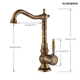 thumbnail of JULIAN | Torneira de cozinha vintage premium de latão escovado | misturadora retro de aço inoxidável para cozinha Gastro | 2 portas giratórias em 360°