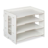 thumbnail of Relaxdays Briefablage, Büro Organizer aus MDF, A4 Papier, 3 Fächer, leichte Dokumentenablage HBT 27 x 32,5 x 25 cm, weiß