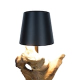 thumbnail of SalesFever lámpara de sobremesa con batería LED | marco de madera de deriva / pantalla de metal | A 13 x P 13 x A 29 cm | natural - negro