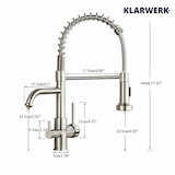 thumbnail of Bernd | Grifo Estera filtrante cromada brillante de 3 vías gastronomía de ósmosis de acero inoxidable para cocina | para restaurante giratorio 360°