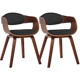 thumbnail of Set van 2 Kingston eetkamerstoelen Stof walnoot/donkergrijs