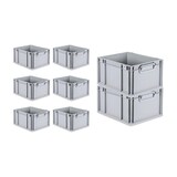 thumbnail of PROREGAL SuperSparSet 8x Eurobox NextGen Economy mit Scharnierdeckel & schwarzen Verschlüssen, Griffe zu, HxBxT 22x30x40cm, 20L, Eurobehälter, Box