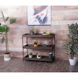 thumbnail of Regal HWC-K71, Standregal Pflanzregal Bücherregal, Holz Metall 3 Ablagen 90x100x35cm ~ dunkelbraun