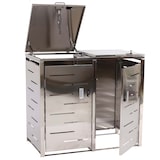 thumbnail of 2x copribidoni box spazzatura rifiuti HWC-E83 XS 63x135x103cm acciaio inox