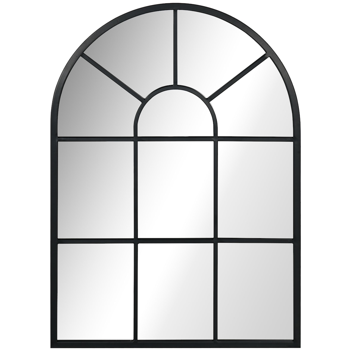 Espejo decorativo de pared 50x70 cm espejo de ventana de metal para salón dormitorio entrada estilo moderno negro