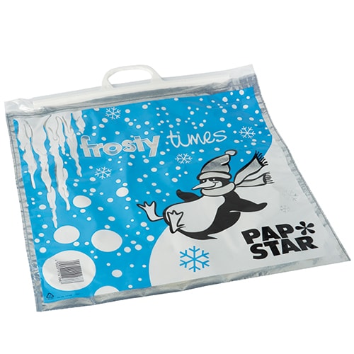PAPSTAR Tiefkühltragetaschen, LDPE 18 l 52 cm x 52 cm "Frosty Times"