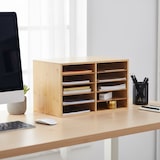 thumbnail of Relaxdays Dokumentenablage Bambus, DIN A4, 10 Fächer, Büro, Home Office, HBT: 31x49x31 cm, Schreibtisch Organizer, natur