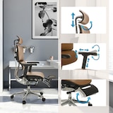 thumbnail of Bürostuhl / Chefsessel ERGOHUMAN PLUS LEGPRO GEN2 Leder mit Beinablage Netz braun hjh OFFICE