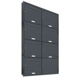 thumbnail of AL Briefkastensysteme 7 Fächer Premium Unterputz Briefkasten Anlage RAL 7016 Anthrazit Grau, Post A4, robust, wetterfest, Artikelnummer: 331P7U2P7016