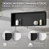 thumbnail of LuxeBath Wandnische Edelstahl 90 × 30 × 10 cm Schwarz – Randlose Duschnische, befliesbares Einbauregal, Duschablage für Badutensilien, großes