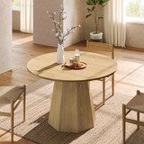 thumbnail of Esstisch rund MDF Eichenfarbe 120x120 cm für 4-6 Personen