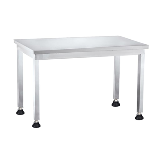 Mesa de trabalho em aço inoxidável 1000 x 600 sem backsplash, sem prateleira