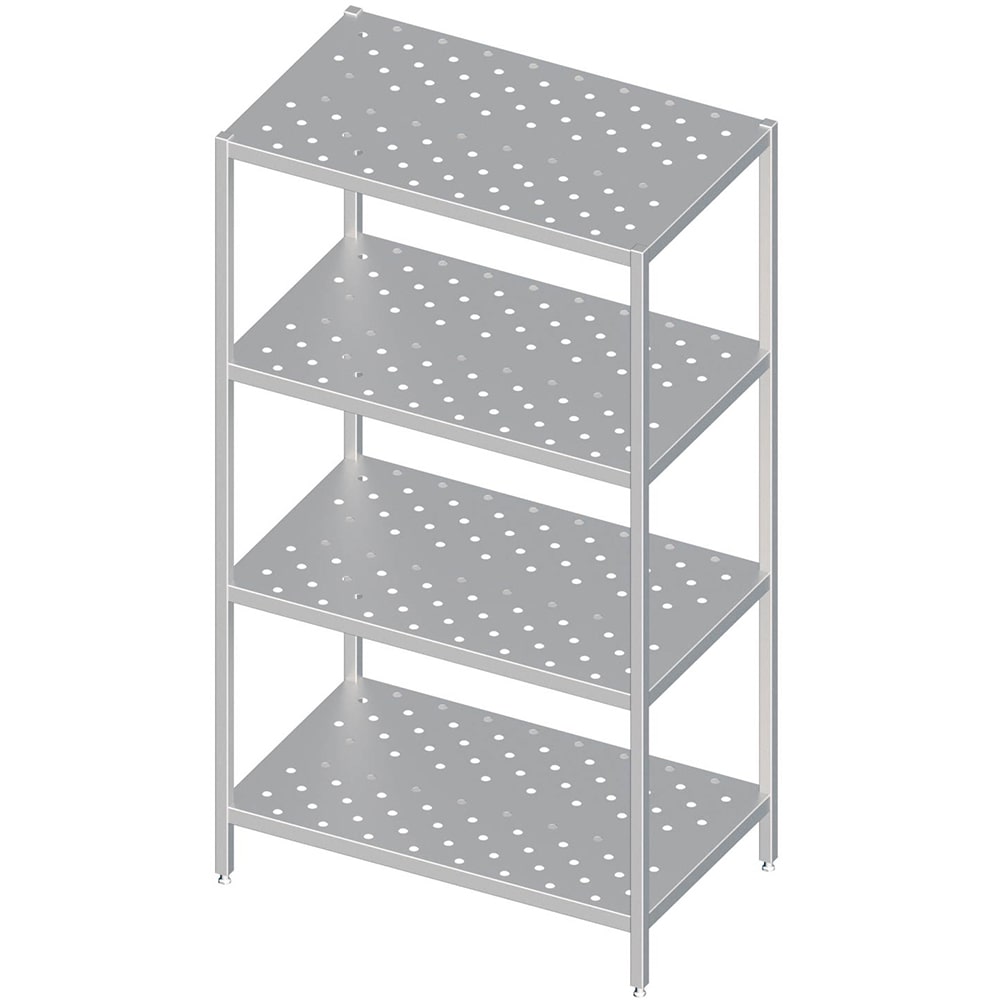 Stalgast Edelstahl Regal mit gelochten Böden 1800x500x1800 mm, verschweißt