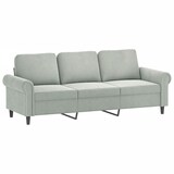 thumbnail of vidaXL 3-Sitzer-Sofa mit Hocker Hellgrau 180 cm Samt