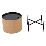 thumbnail of Möbilia Couchtisch 2er-Set | mit Stauraum | Tischkorpus MDF mit Kork natur | Metallgestell schwarz | B63xT63xH48,5 cm | 28020046 | Serie COUCHTISCH