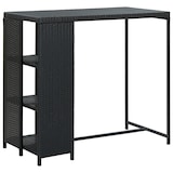 thumbnail of vidaXL Bartisch mit Regal Schwarz 120x60x110 cm Poly Rattan
