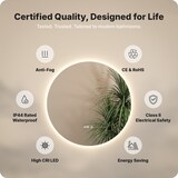 thumbnail of Mirlux Badkamerspiegel met LED Verlichting & Verwarming – Wandspiegel Rond – Anti Condens Douchespiegel - 100CM