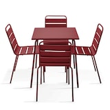 thumbnail of Ensemble table de jardin et 4 chaises en métal Pourpre