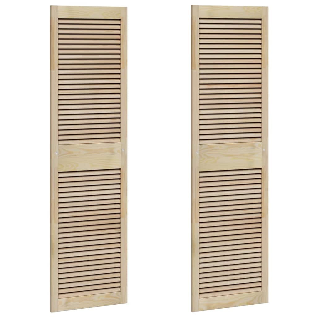 vidaXL Kastdeur 2 pcs Naturel 140.5 x 2 x 59.5cm Massief grenenhout
