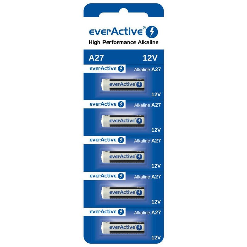 Everaactive a27 12 v piles alcalines 27 a lr27 a mn27 l828 1 carte