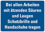 thumbnail of Hinweisschild, Arbeiten mit Säuren und Laugen, Alu geprägt, 250 x 350 mm - 350x250x0.45 mm Aluminium geprägt
