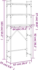 thumbnail of vidaXL Waschmaschinenregal Schwarz 67x25x163 cm Holzwerkstoff