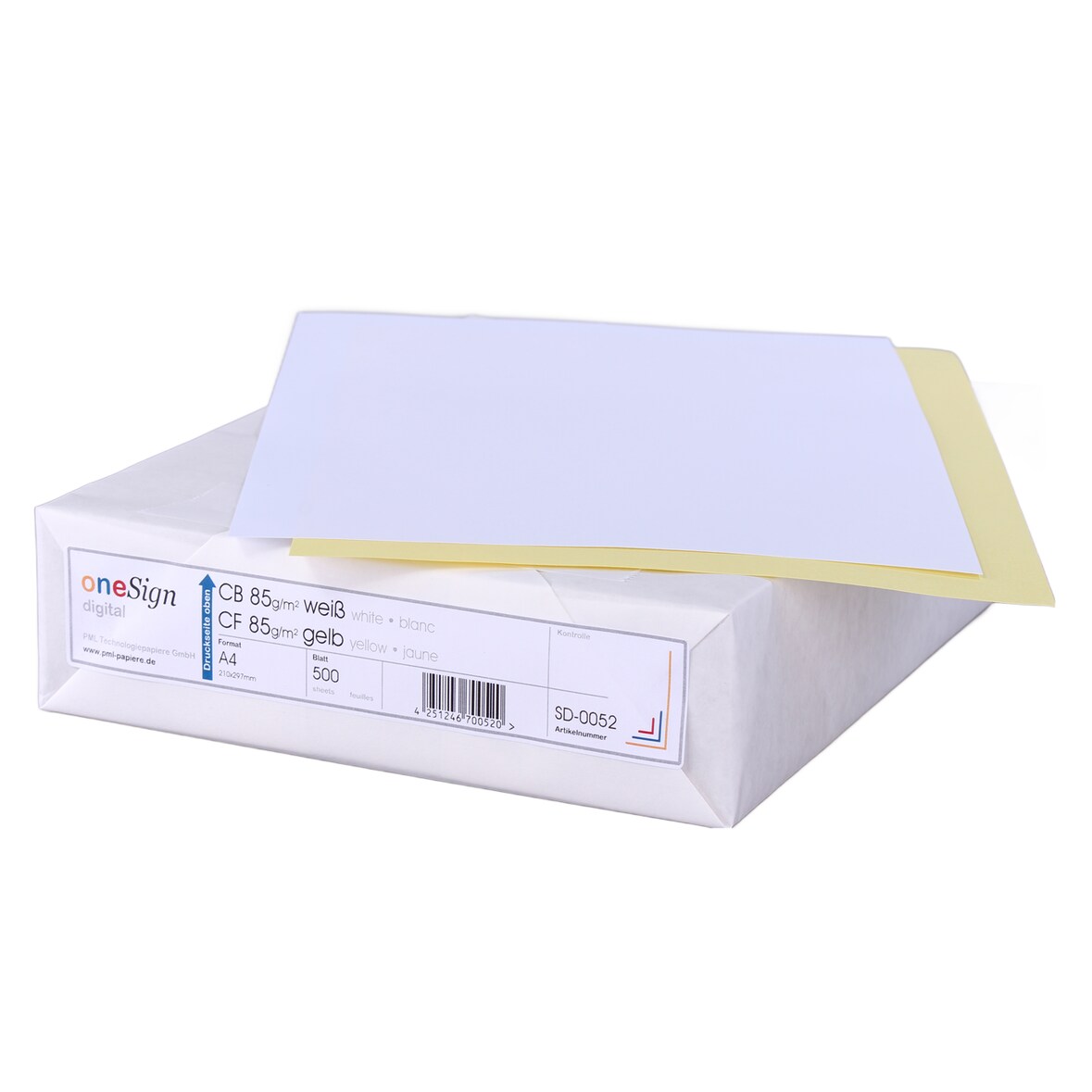 Durchschreibepapier / Durchschlagpapier 2-fach Sätze A4  CB weiß|CF gelb 85g 500 Blatt