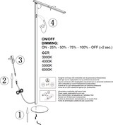 thumbnail of Ideal - Verstellbare weiße LED-Stehleuchte aus Metall, H. 130 cm, Fabas Luce - Integriertes 10-W-LED-Licht, CCT (3000 K, 4000 K, 5000 K, 6000 K)