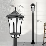 thumbnail of Outsunny farola solar luz solar de exterior con panel solar encendido y apagado automático IP44 para terraza patio 15x15x127 cm negro