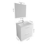 thumbnail of Vitra Badmöbel Set Waschbecken mit Unterschrank und LED-Spiegel | Vormontiert SoftClose-Funkt. Waschbeckenunterschrank Badezimmerschrank Set 3-teilig