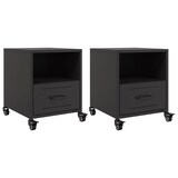 thumbnail of Tables de chevet 2 pcs noir 36x39x43,5 cm acier – Modèle Arête