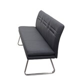 thumbnail of Set sala da pranzo HWC-H70, set sala da pranzo, tessuto/tessuto acciaio inox spazzolato ~ grigio scuro 160cm