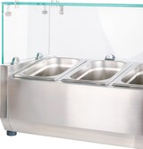 thumbnail of Romux® Kühlvitrinen für Tapas 150x33x44 cm aus Edelstahl und Glashaube mit 7 Becken GN 1/4 | Gekühlte Vitrine mit digitalem Dixell-Thermostat