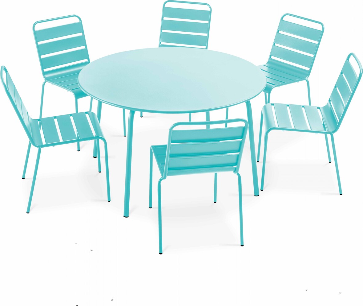 Oviala Lot De 2 Tables Basses Gigognes Ronde Palavas - Acier Rouge