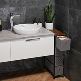 thumbnail of Relaxdays Nischenregal, 4 Stoff-Schubladen, Industrial-Design, Wohnzimmer Kommode, HxBxT: 76 x 20 x 48 cm, braun/grau