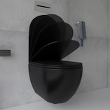 thumbnail of Alpenberger Wand-WC Spülrandlos | Hänge-WC aus Sanitärkeramik | Tiefspüler WC-Becken mit Soft-Close WC-Sitz | Toilette Schwarz/Matt | Made in Europa