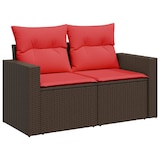 thumbnail of vidaXL 7-teiliges Gartensofa-Set mit Kissen, braun, Polyrattan
