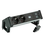 thumbnail of BACHMANN DESK2 ALU BLACK 2xSchutzkt.USB, USB Charger 22W A&C 0,2m GST18