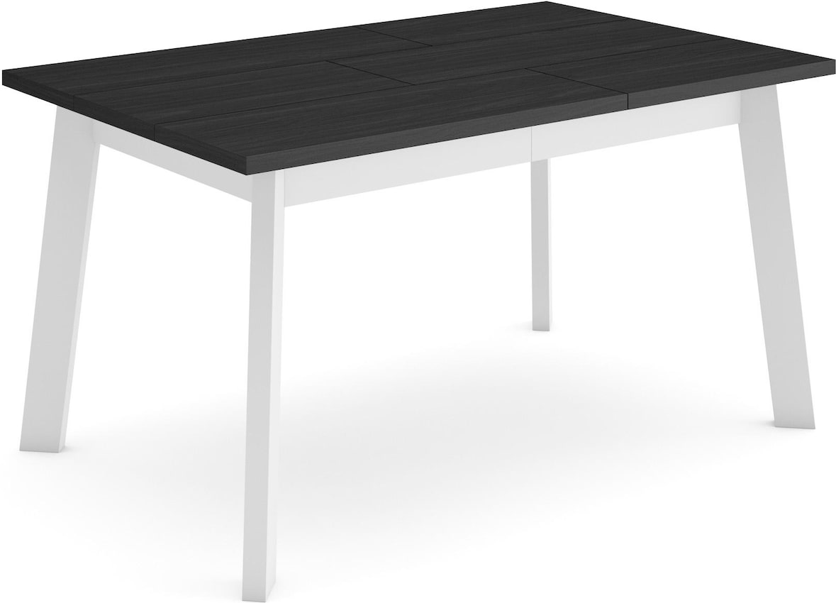 Esstisch, Küche, Esszimmer, 140x90x75cm, Für 6 Personen, Holzbeine, Moderner Stil, Schwarz _ 399_37