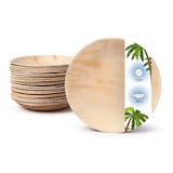thumbnail of onlyleaf 100 Stück Einwegteller Ø 15cm Palmblatt-Teller, rund, biologisch abbaubar, umweltfreundlich, kompostierbar, wiederverwertbar, Wegwerfteller