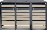 thumbnail of XL 3er/6er-Mülltonnenverkleidung HWC-J81, Mülltonnenbox, Metall 95kg anthrazit ~ Buche-Holzoptik hellbraun