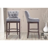 thumbnail of Sgabello Lakewood stoffa antico-scuro grigio chiaro