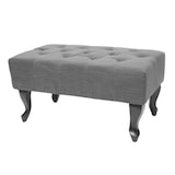 thumbnail of Otomano Chesterfield, banco de apoio para pés otomano, tecido/têxtil repelente de água 39x77x47cm ~ cinzento escuro
