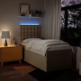 thumbnail of vidaXL Boxspringbett mit Matratze Creme 80x200 cm Stoff