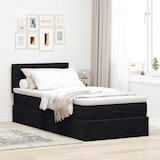 thumbnail of vidaXL Ottoman-Bett mit Matratze & LEDs Schwarz 90x190 cm Samt